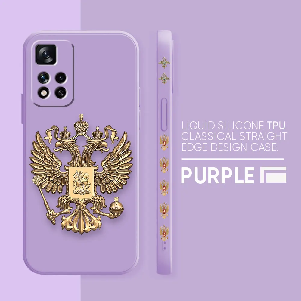 thumbnail image 1 of Funda para Redmi Note 12 11 11T 11R 11E 10 9 8 7 7S PRO PLUS 4G 5G Funda de silicona líquida Simple emblema de la Federación Rusa, 1 of 5