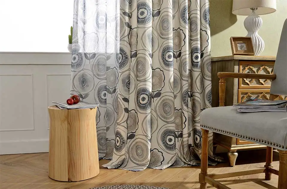 Modern Printed Blackout Curtains For Bedroom Floral Cotton Thick Curtain Window For Living Room Kitchen Blind Drapes Ready Made