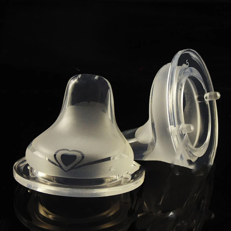 Baby Soft Liquid Silicone Pacifier duckbill For Wide Mouth Milk Bottle silicone pacifier