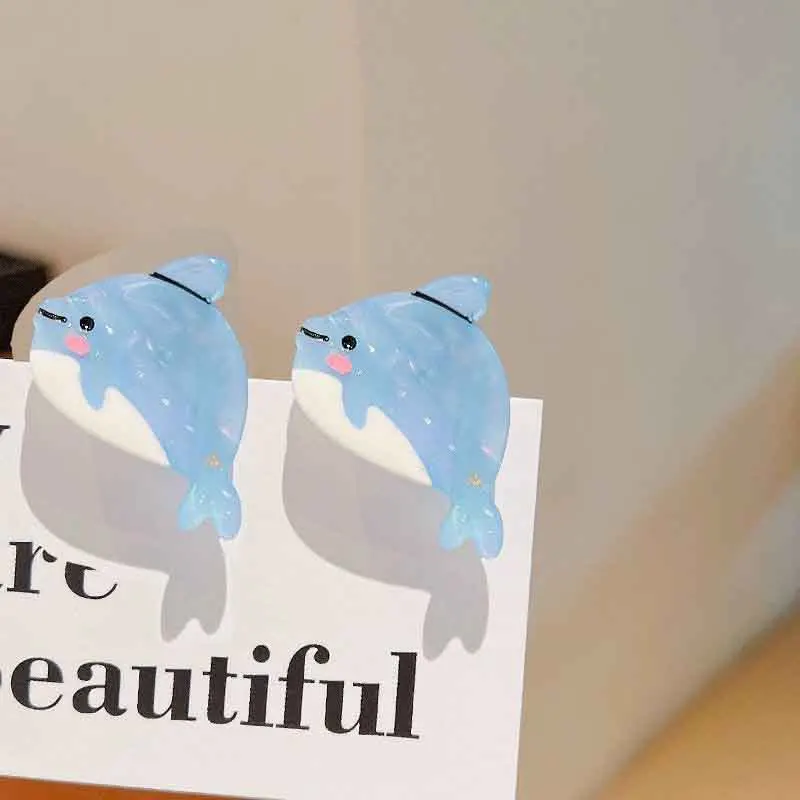 8/6/4Pcs Acetate Ocean Animal Hair Clips Summer Beach Non-Slip Hair Claws Crab Starfish Whale Hair Accessories for Women Girl
