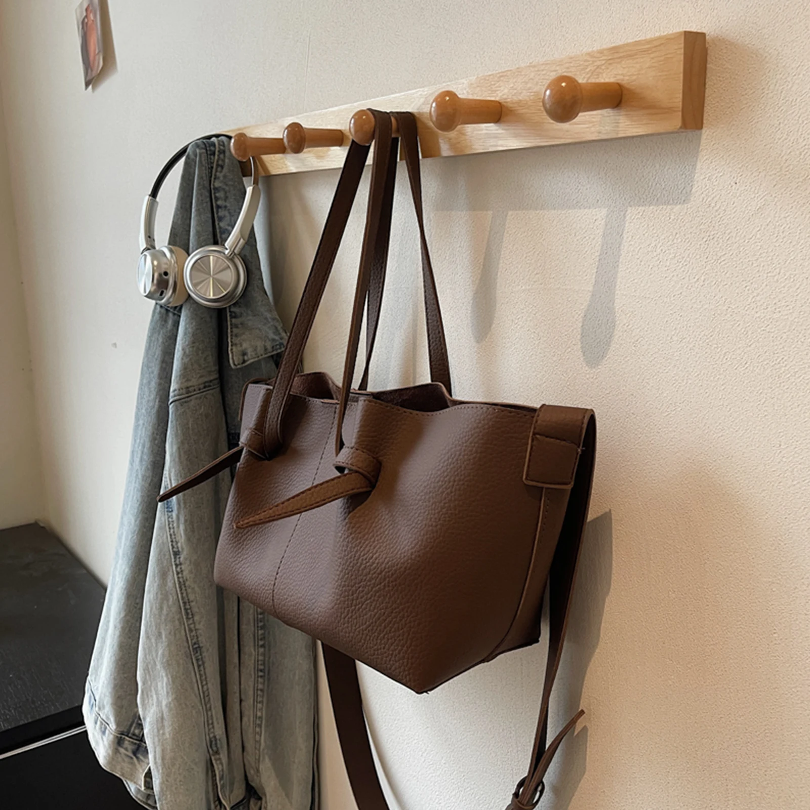 PU Leather Leisure Crossbody Bag Solid Color Vintage Sling Bag Large Capacity Elegant Satchel Bag Travel Date Work Handbag