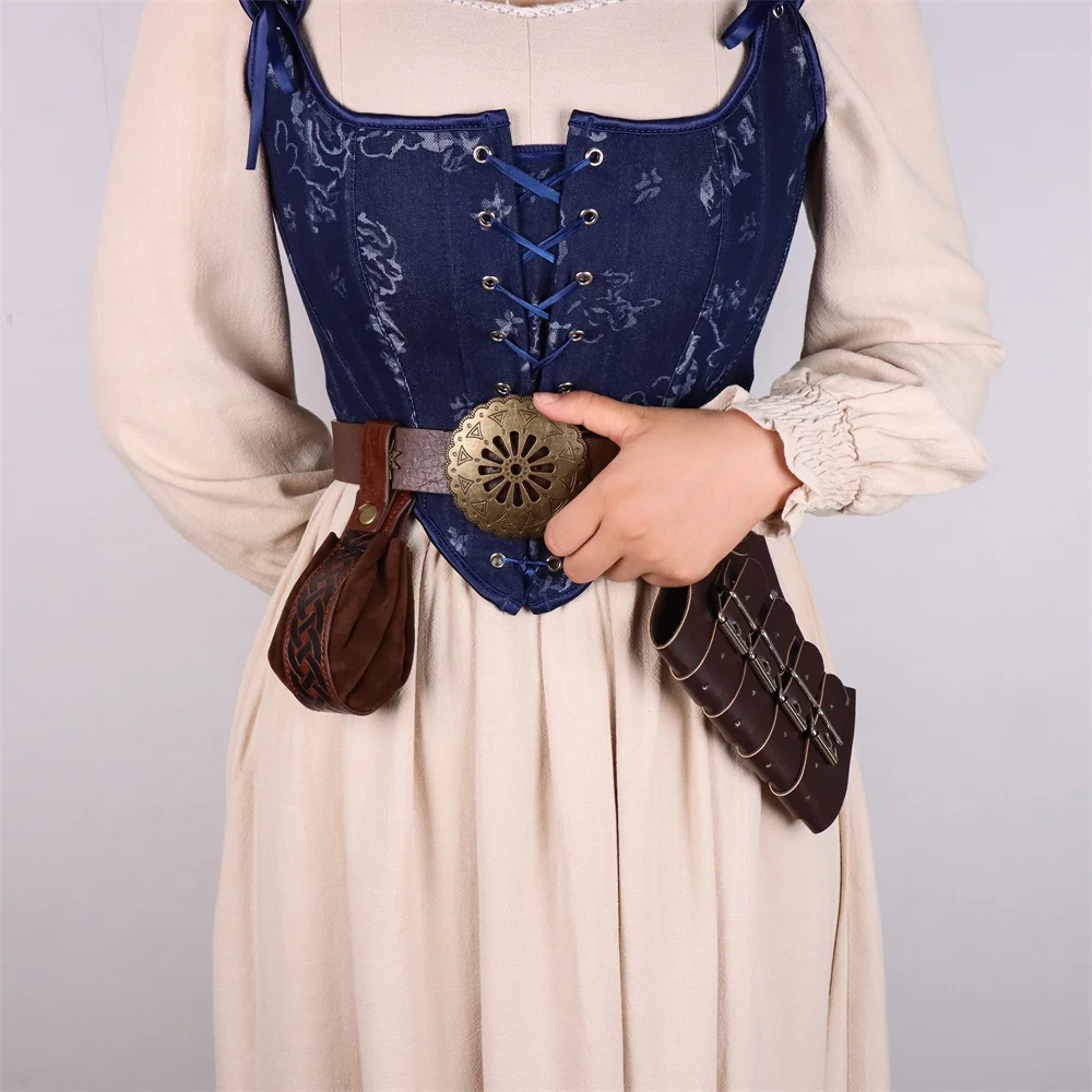 Mittelalterlicher Ledergürtel aus Kork, dunkle magische Flaschenabdeckung mit 3 magischen Glasflaschen, Renaissance-Kostüm-Requisiten, Retro-Gürtel-Zubehör – Detail 7