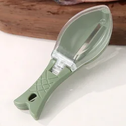 Fish Scale Scraper & Grater with Protective Cover - Essential Kitchen Cleaning Tool (Green)