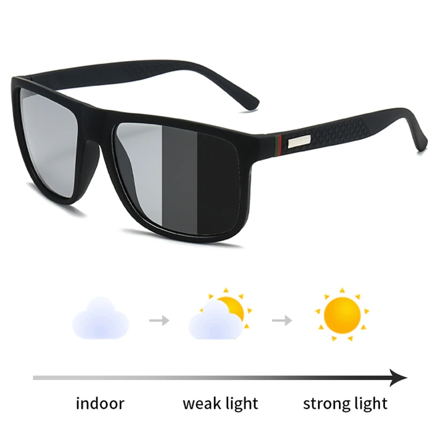 Fashion Photochromic Polarized Sunglasses Men Women Vintage Square Sun Glasses Man Brand Designer Driving Fishing  Eyewear
