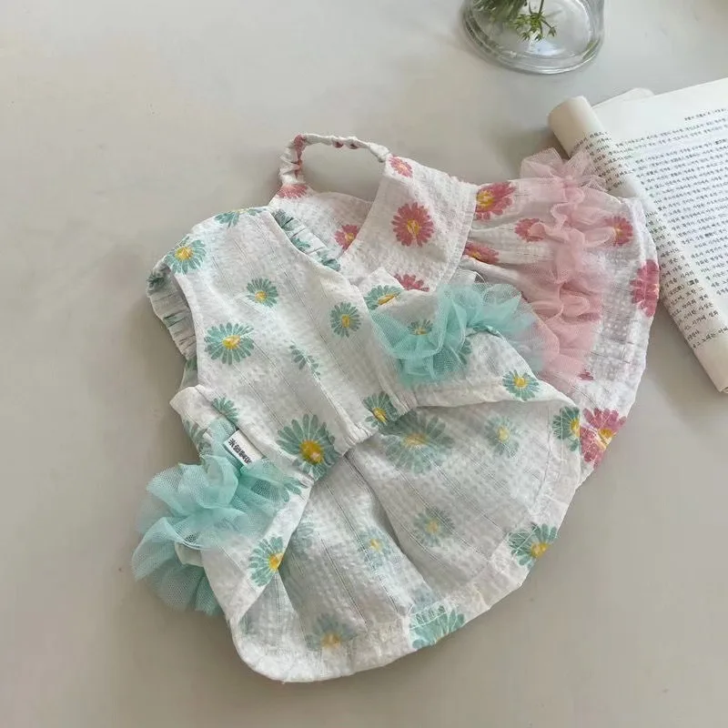 Pet Lace Flower Princess Dress - Cute Summer Skirt