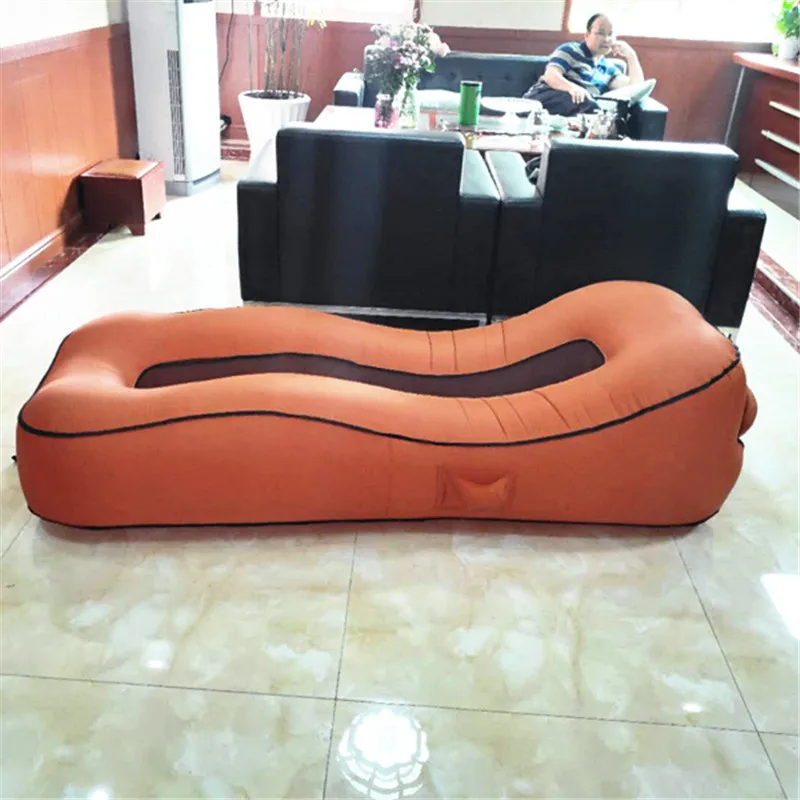 Inflatable Sofa Bed Outdoor Foldable Inflatable Sofa Lounge Couch Sleeping Bed Portable Foldable Air Travelling Beach Lounge