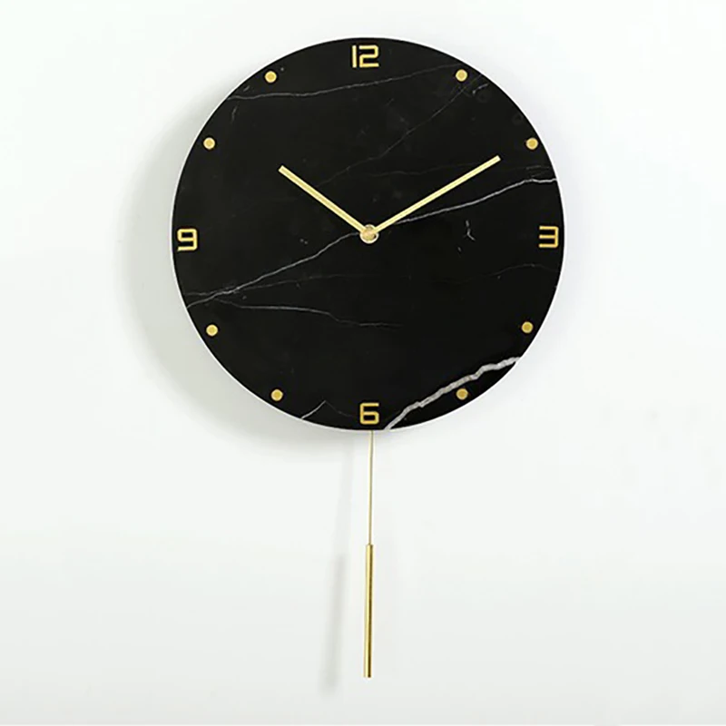 Large Wall Clock Natural Marble Clocks Color:O;Sheet Size:12 inch
