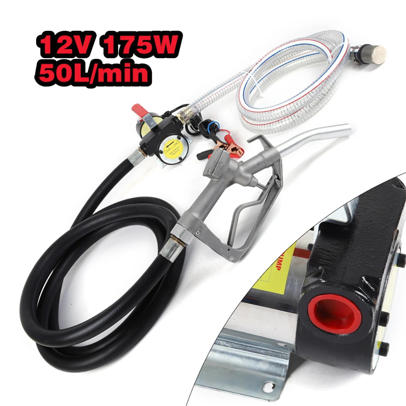 175W 12V Pompa Elettrica Autoadescante Per Cambio Olio Combustibile 50L/Min Estrattore Diesel Per Olio Motore Pompa Diesel Autoassorbente