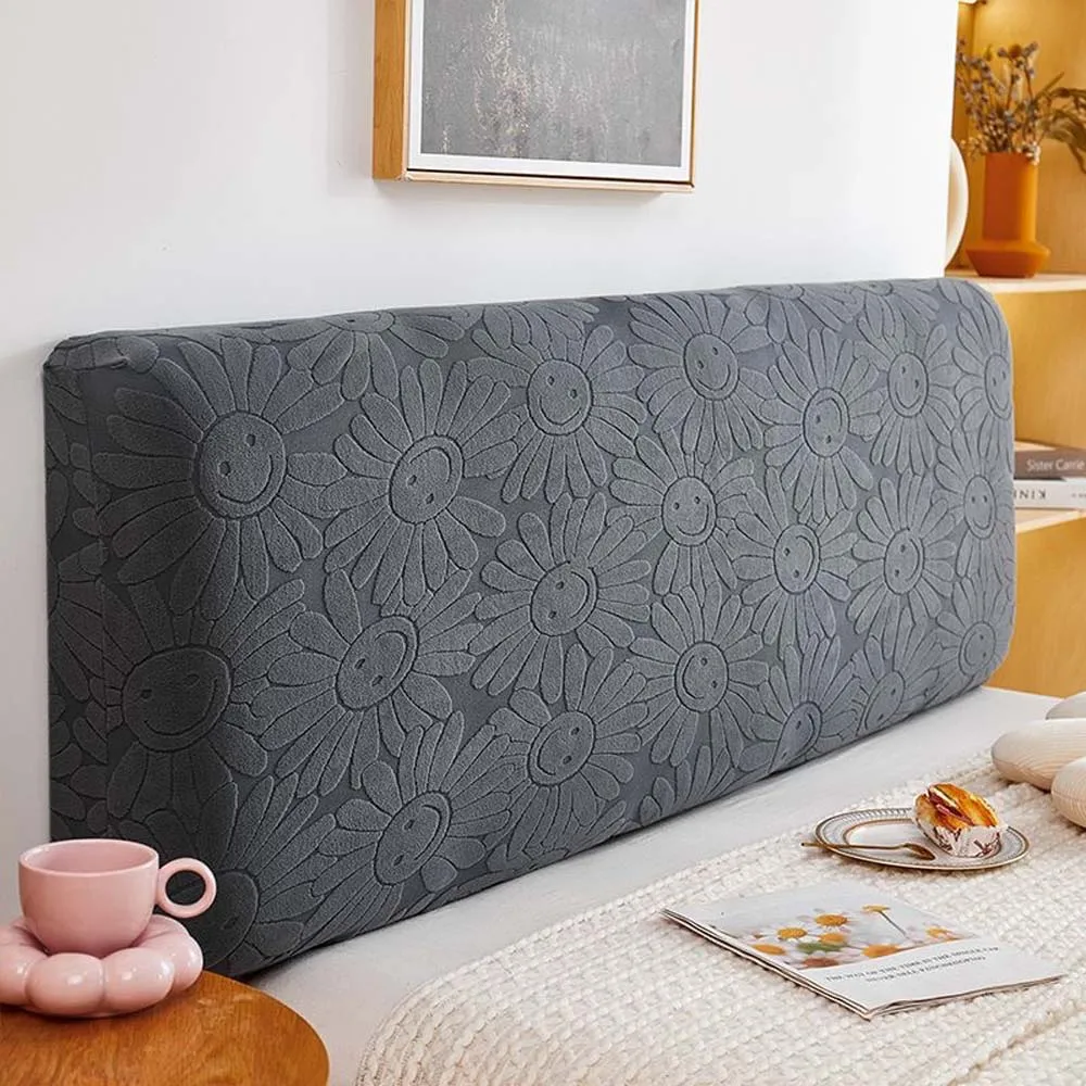 Jacquard Leaves Bed Head Cover Thicken Elastic Headboard Covers Bedhead Cover Back Protection Dust Covers For Home Hotel Bed