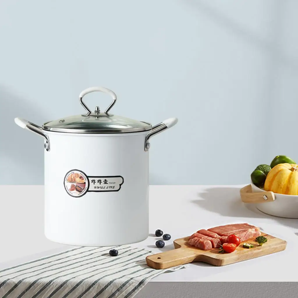 Japanese Style Deep Frying Pot with Handle & Lid 3.5L Nonstick Coating with Strainer Noodle Pot Oil Fryer for Fish Shrimp Fries Japanese Style Deep Frying Pot with Handle & Lid 3.5L Nonstick Coating with Strainer Noodle Pot Oil Fryer for Fish Shrimp Fries