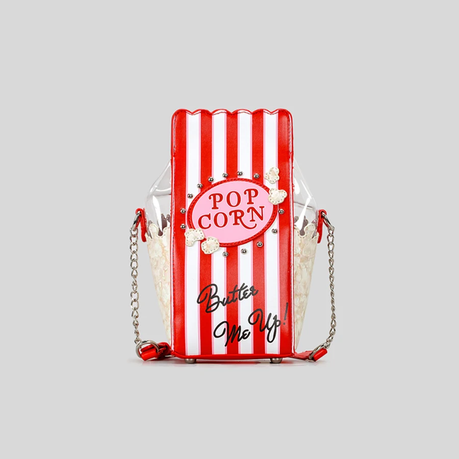 Creative Popcorn Bucket Designer Crossbody Bag for Women Funny Cute Shoulder Bags for Girls Novalty Small Female Phone Purses