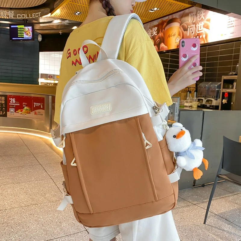 

High School Bag for Teenagers Girls College Student Backpack Women Nylon Leisure Campus Bagpack Korean Style