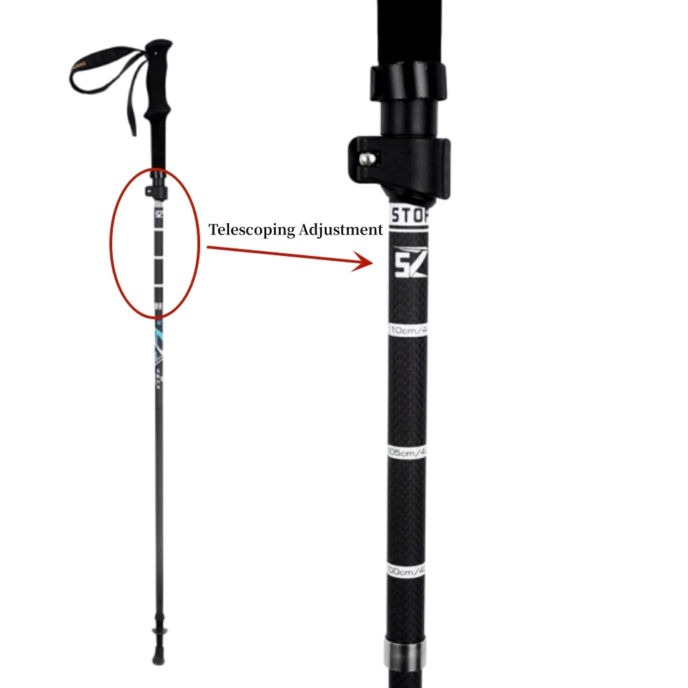 Carbon Fiber Hiking Poles Portable Walking Poles Walking Sticks Ultralight Collapsible Hiking Poles Outdoor Hiking Poles 4
