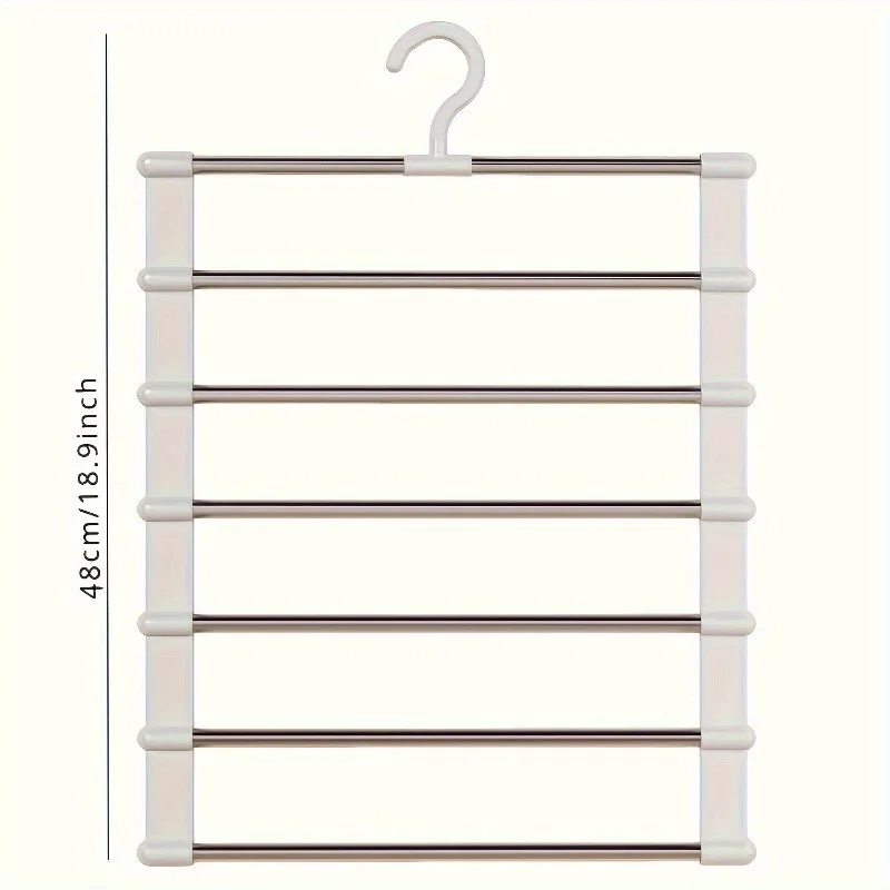 Stainless Steel Space-Saving Foldable Pants Hangers Jeans Leggings Trousers Closet Organizer 1pc