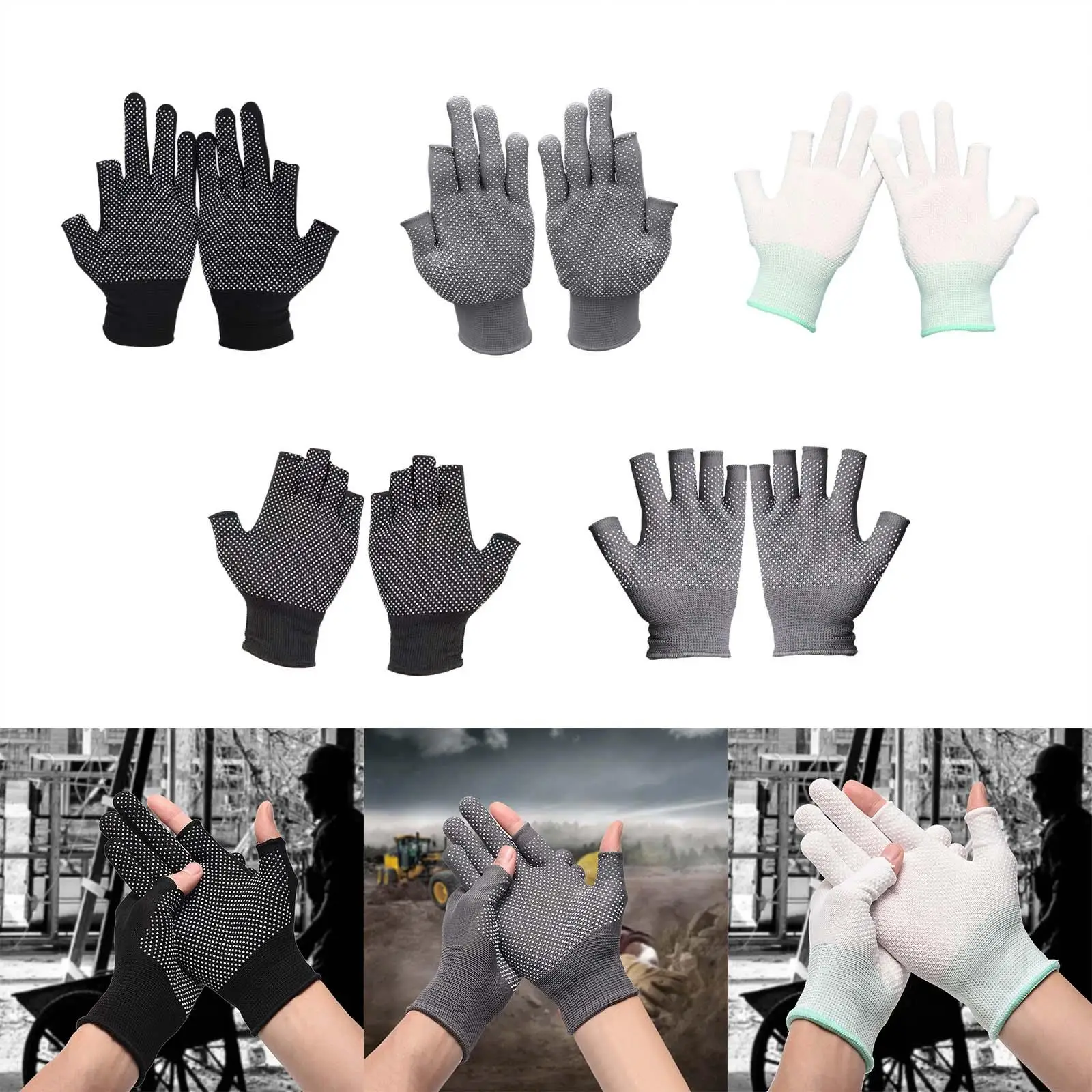 

Рабочие перчатки, износостойкие нейлоновые нескользящие легкие рабочие перчатки для строительства, рыбалки, походов, складов