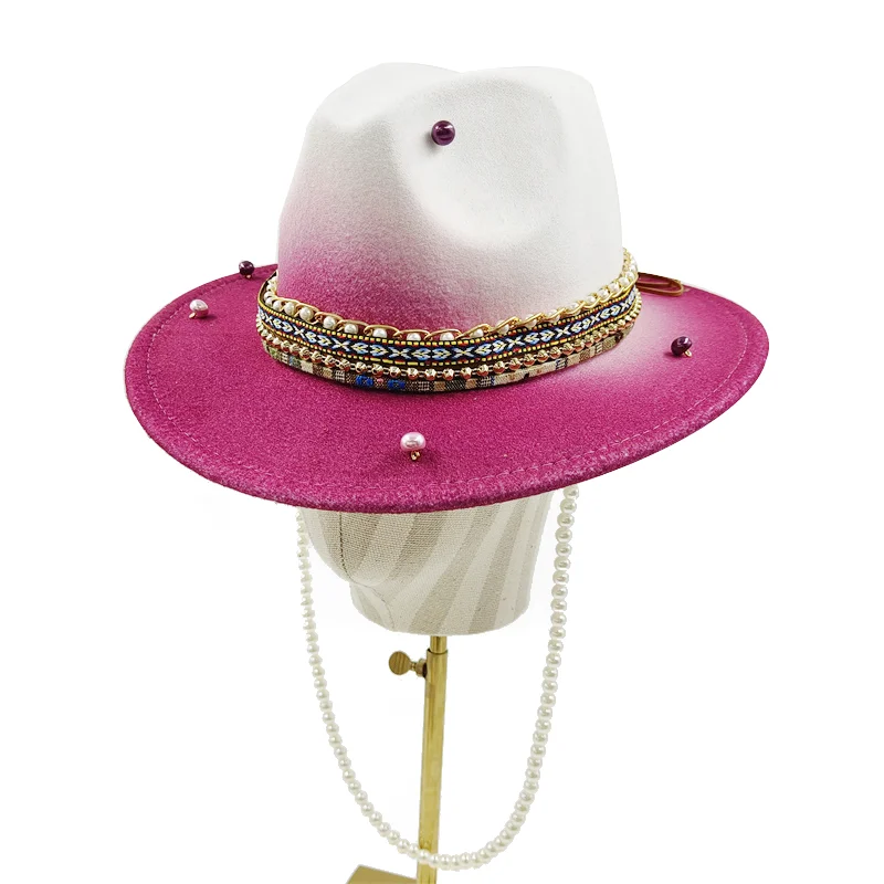 Kette Punk Strohhut neue Sonnenhut Goldkette Zubehör Jazz Hip Hop Sommer hut Punk-Stil Strand hut Kirchen hut – Detail 26