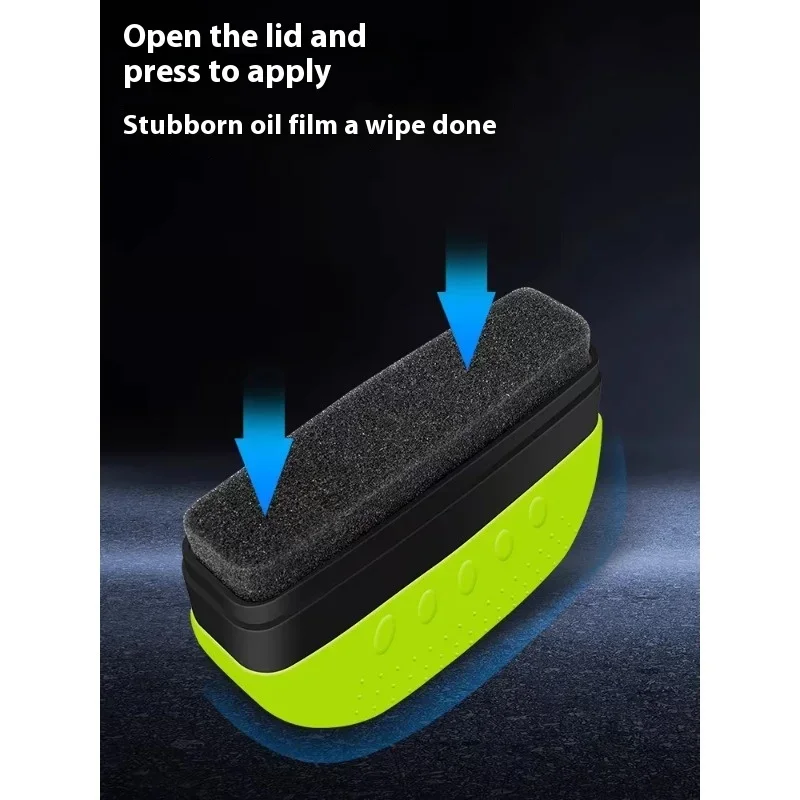 New Car Glass Oil Film Remover Automotive Glass Sponge Cleaning Brush Front Inner Windshield Oil Film Cleaner Clean Towel