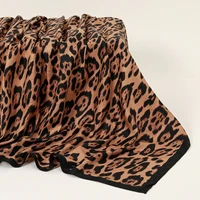 Leopard Print Square Scarf Women Satin Bandana Thin Edge Scarves HeadBand Fashion Lady Hairband Wrap Female Neckerchief Hijab 2