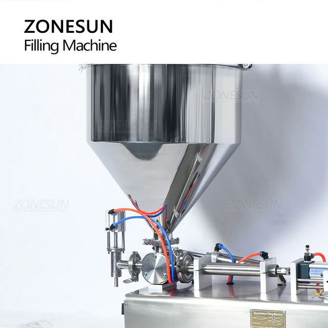 ZONESUN Viscous Liquid & Paste Filling Machine with Conveyor High Precision Pneumatic FillerZS-DTGT1P 2