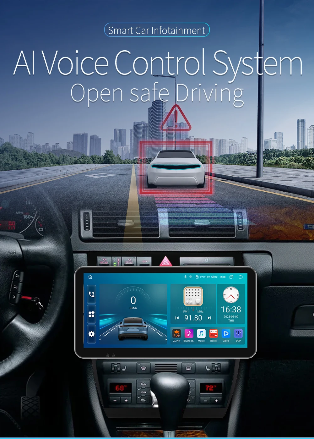 

10.33"7862 DSP Carplay For Audi A6 C5 S6 RS6 1997-2004 Android 12 Auto radio multimedia VIdeo player GPS navi Stereo QLED Screen