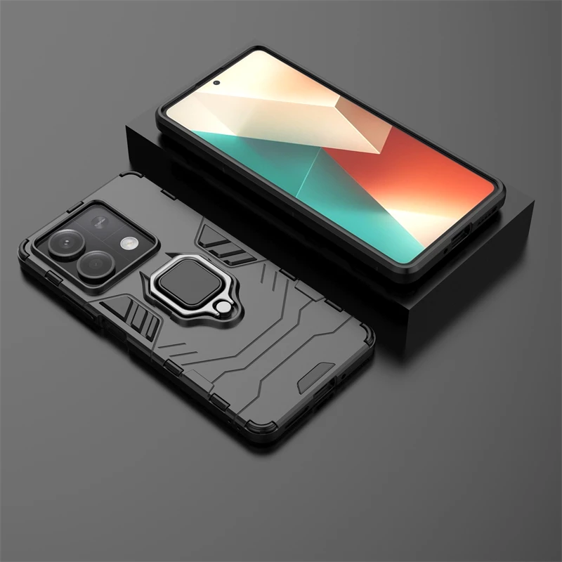 For 5G Case Cover Xiaomi Capas Shockproof Bumper Ring Magnetic Holder Fundas Redmi Note 13 Pro Plus_voghion.com