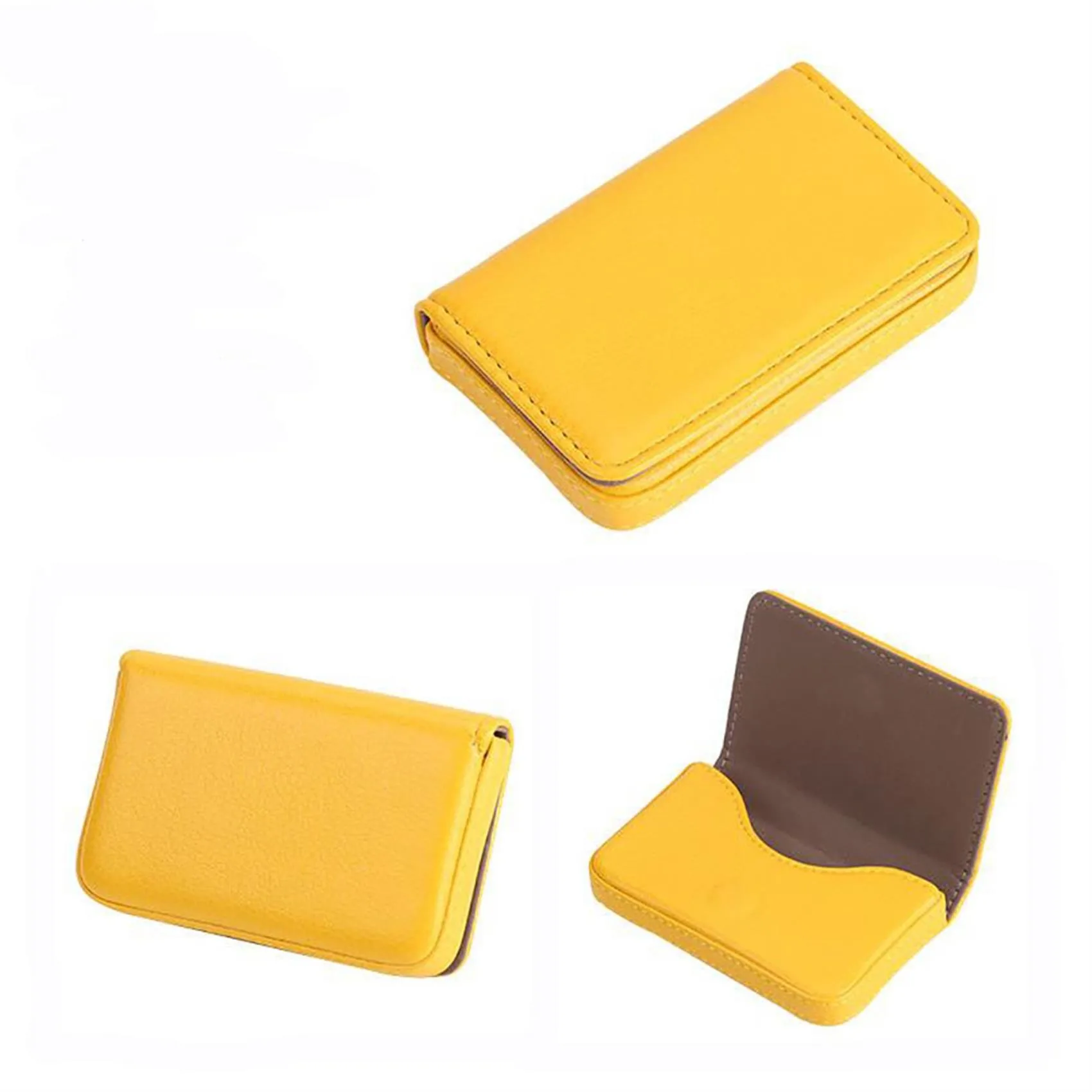 1pc PU Leather Business Card Holder With Magnetic Buckle Slim Pocket Name Card Holder Large Capacity Portable Credit Card Case 4
