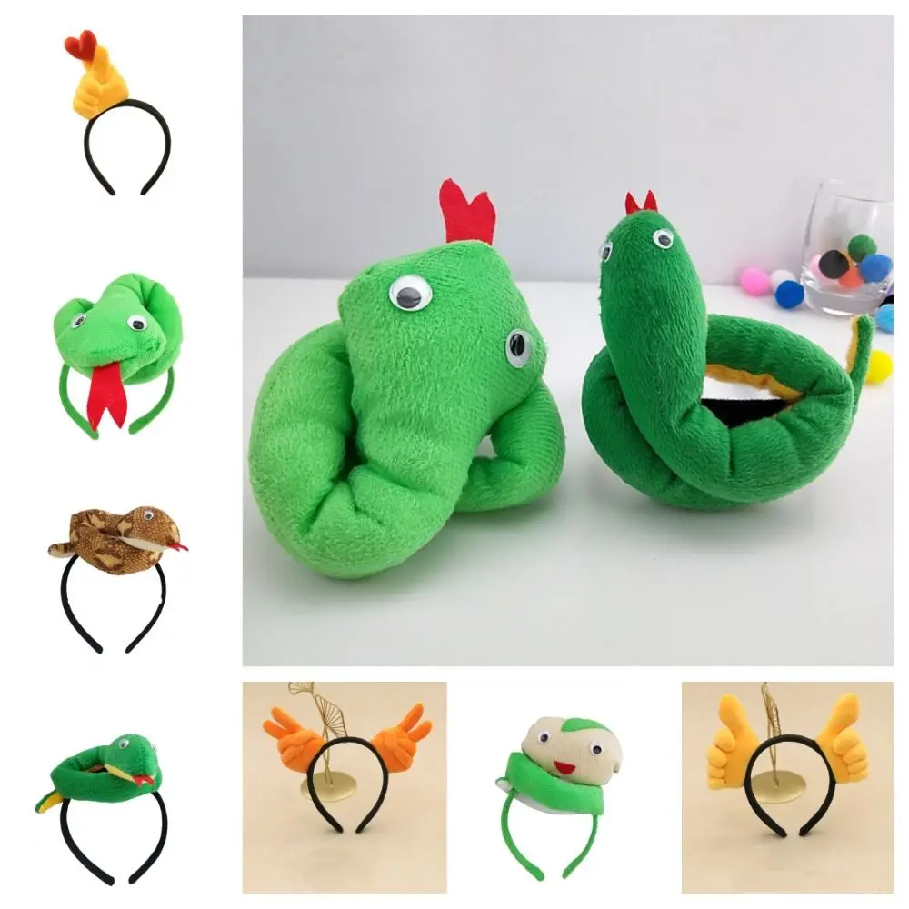 Scissor Hand Funny Snake Headband Creative Animal Wash Face Plush Hair Hoop Korean Style Hair Accessories vintage style animal and plant theme stickers and material paper handmade hand account aesthetic room walls material 200pcs pack