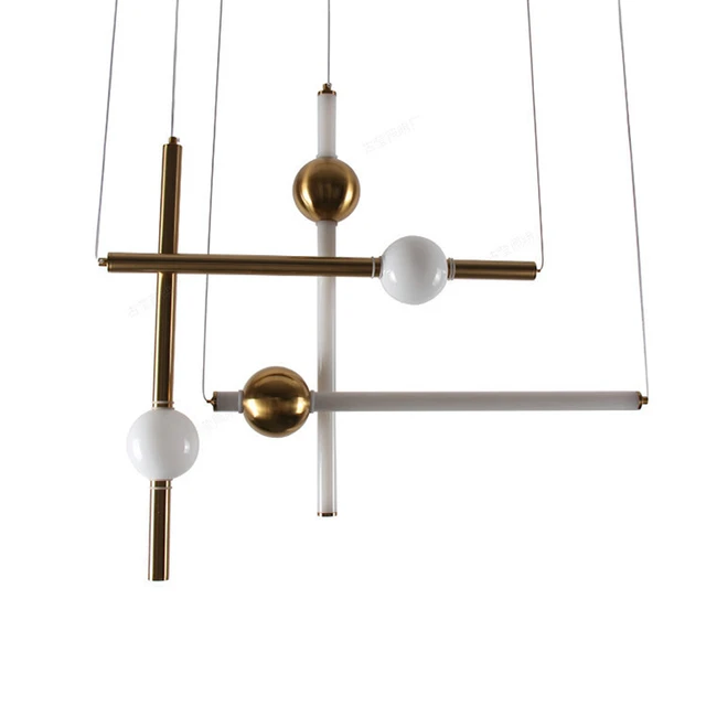 Plafonnier en verre et métal créatif post-moderne, design de créateur – Image 3