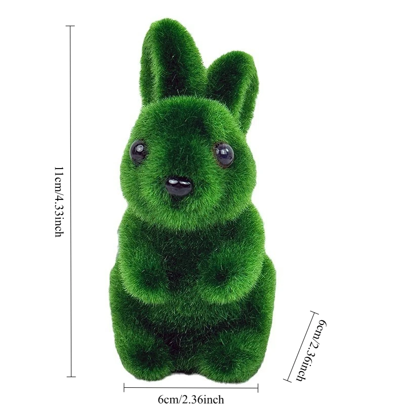 Easter Bunny Foam Flocking Simulation Moss Stereoscopic Holiday Decoration for Home Table Garden Party Gardening Ornament