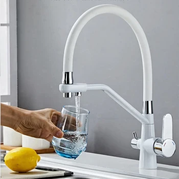 kitchen faucet with purifier,double spray faucet for drinking filtered water,sink mount kitchen faucet water filter faucet Brass 1