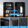 Tool cabinet Garage Storage Cabinet with Wheels 72" H Metal Storage Cabinet with 2 Doors and 4 Adjustable Shelves Black 5