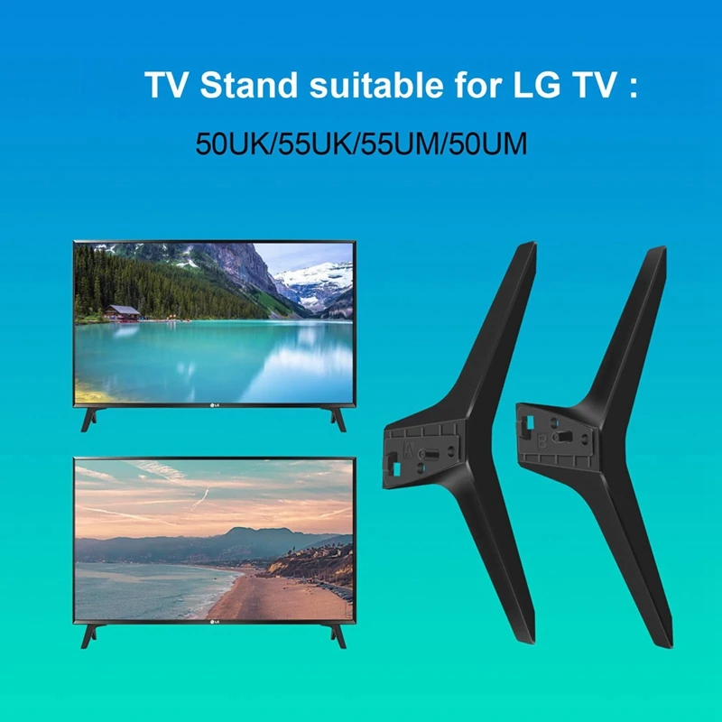 TV Stand for LG TV Legs Replacement TV Stand Legs for LG 49 50 55Inch TV 50UM7300AUE 50UK6300BUB 50UK6500AUA with Screw 5