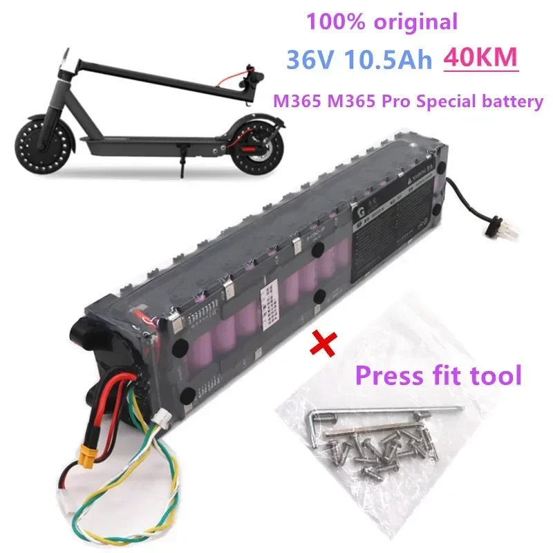 

100% Original 36V 10.5Ah battery ForXiaomi M356 M356 Pro Special battery pack 36V battery 10500mAh Riding 40km + Press fit tool