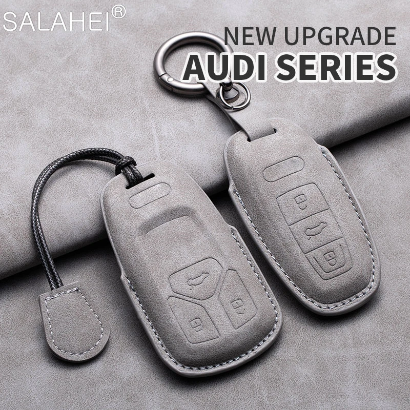 

New Sheepskin Car Key Case Cover Shell For Audi A6 A4 A5 A7 A8 C8 Q8 8S 8W Q7 B9 4M S5 S4 S7 D5 TT TTS TFSI E-Tron Accessories