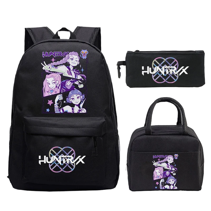 SaiDeng KPop Demon Hunters Schulset 3-teilig - Anime Rucksack, Umhängetasche & Federmäppchen