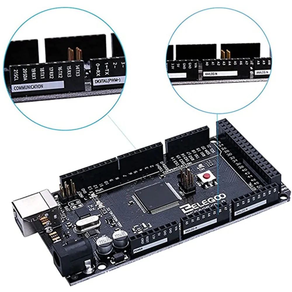 Mega 2560 R3 Entwicklungsboard – Kompatibel Mit Arduino, Inkl. USB-Kabel, Ideal Für Elektronik-Projekte
