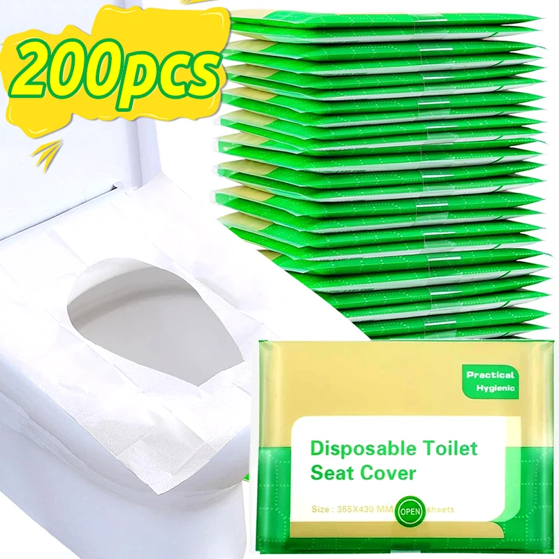 10/200Pcs Disposable Toilet Seat Cover Paper Portable Waterproof Soluble Water Travel Camping Hotel Bathroom Toilet Mat Pads toilet seat cover toilet mat