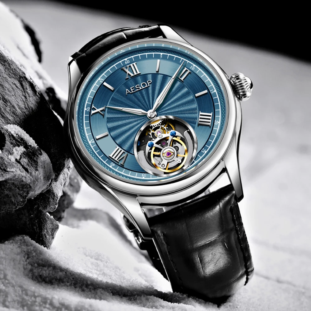 AESOP Flying Tourbillon Watch For Men Skeleton Tourbillon