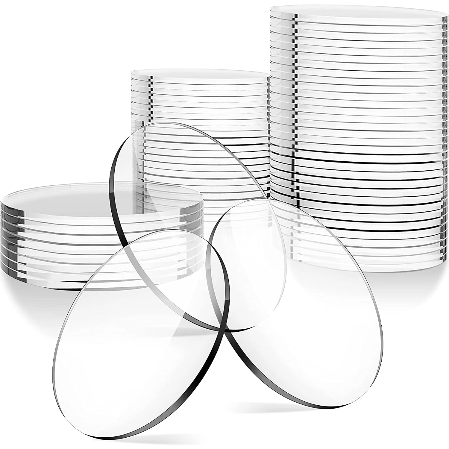 100/50/25PCS Clear Acrylic Circle Blank Sheet 2/3/4/6" 1/2mm Thick