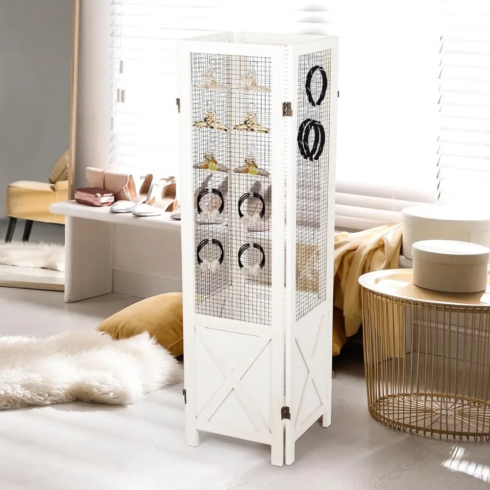 4 Panel Room Divider Folding Privacy Screen Separation Portable Divider Wall Freestanding Partitions and Dividers for Home