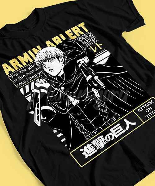T-shirt Attack On Titan Armin Arlert - AoT Shingeki No Kyojin - Blanc Taille M
