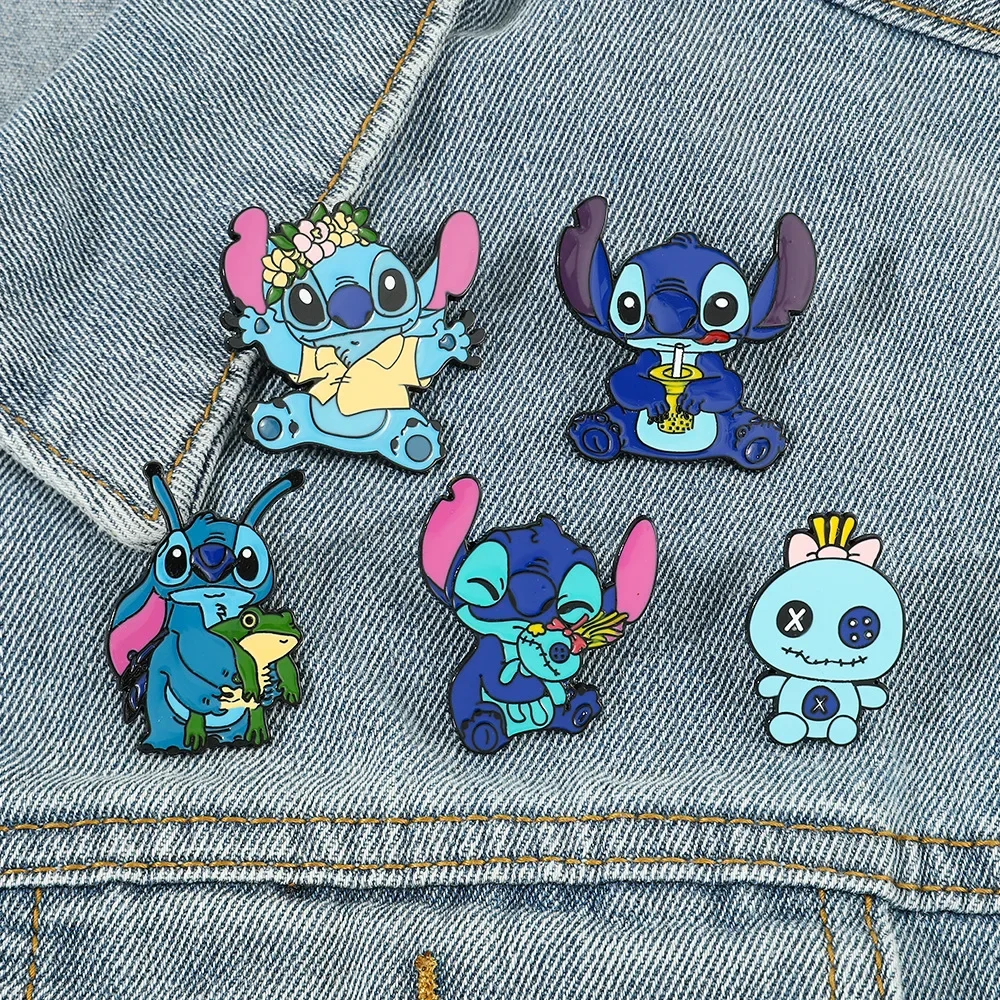 

Disney Lilo & Stitch Enamel Pin for Backpacks Badges on Backpack Cartoon Metal Pin Jewelry Clothing Accessories for Kids Decor