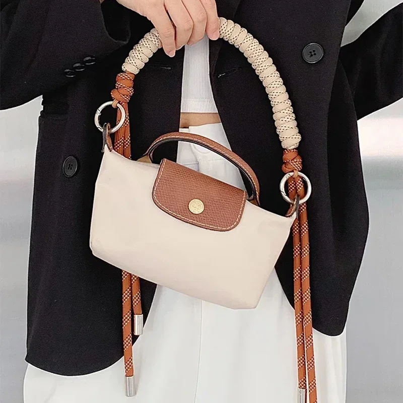 3Pcs Set Strap for Longchamp Mini Hand Carry Bag Hand Braided Strap Bag Transformation Bag Accessories Short Strap