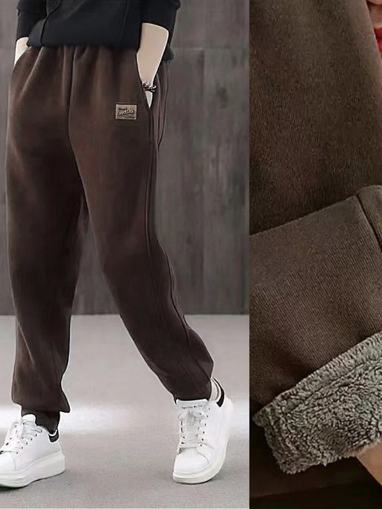 Winter Thick Warm Trousers Oversize Sports Pants for Women 2023