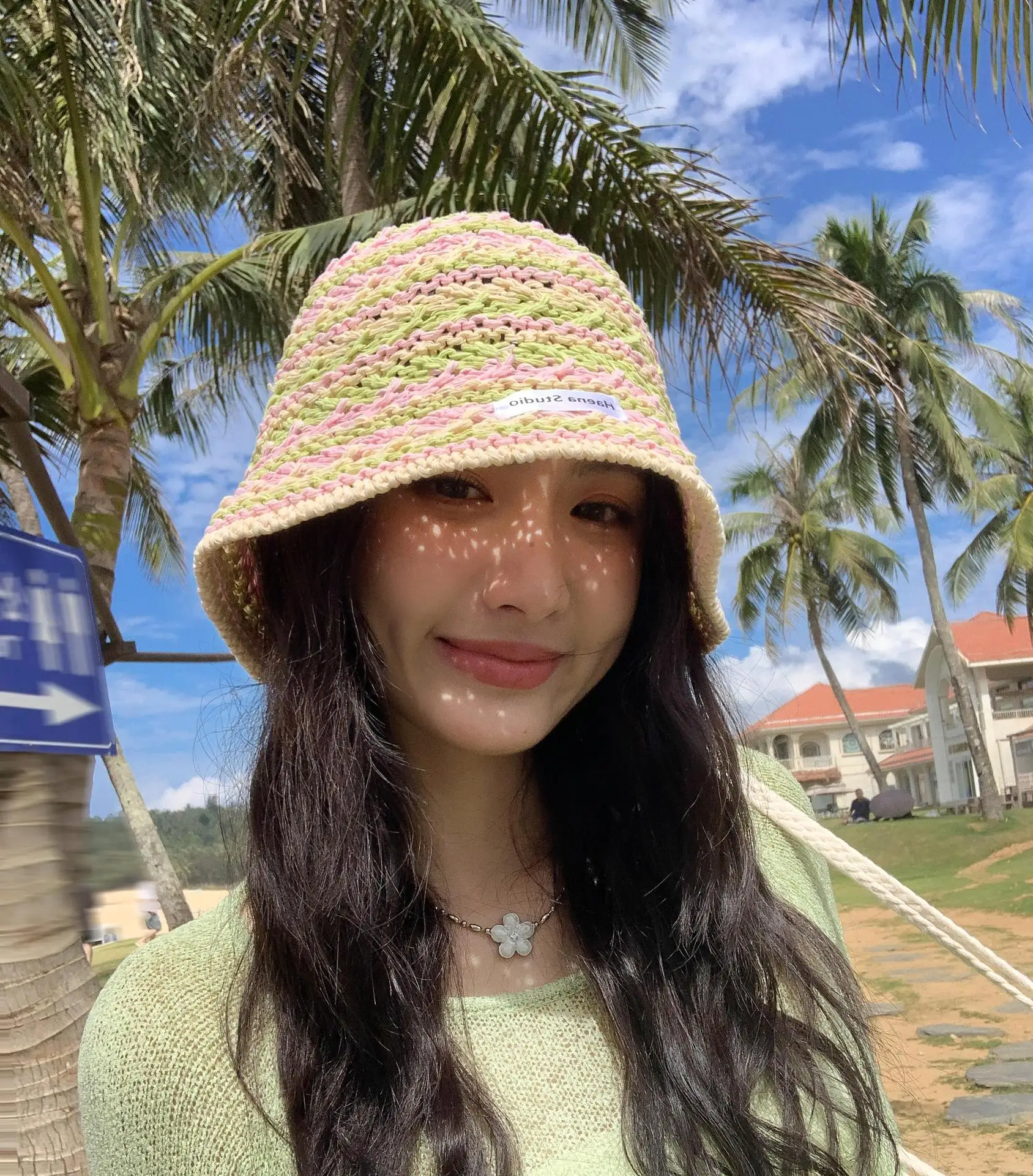 Damen Eimer Hut Koreanische Gestrickte Gestreifte Verstaile Aushöhlen Atmungsaktive Kappen Strand Urlaub Sonnenschutz Sonnenschutz Hüte Für Mädchen – Detail 9