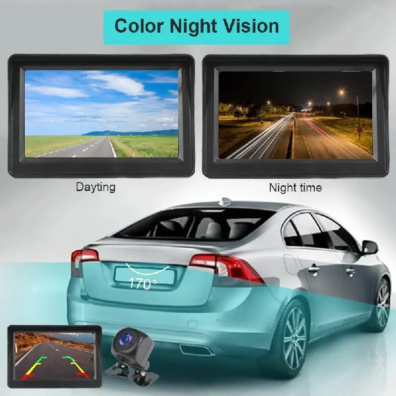 Backup Camera With Surveillance Backup Camera System For Car Truck Reverse Plug And Play Waterproof Rear View