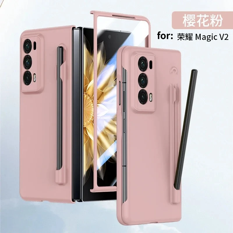 Matte Shockproof Armor Case with Pen Holder - Hard Plastic Cover