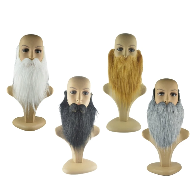 Lusofie 6PCS Fake Beards Funny Fake Mustache Adjustable Costume Beard With Elastic