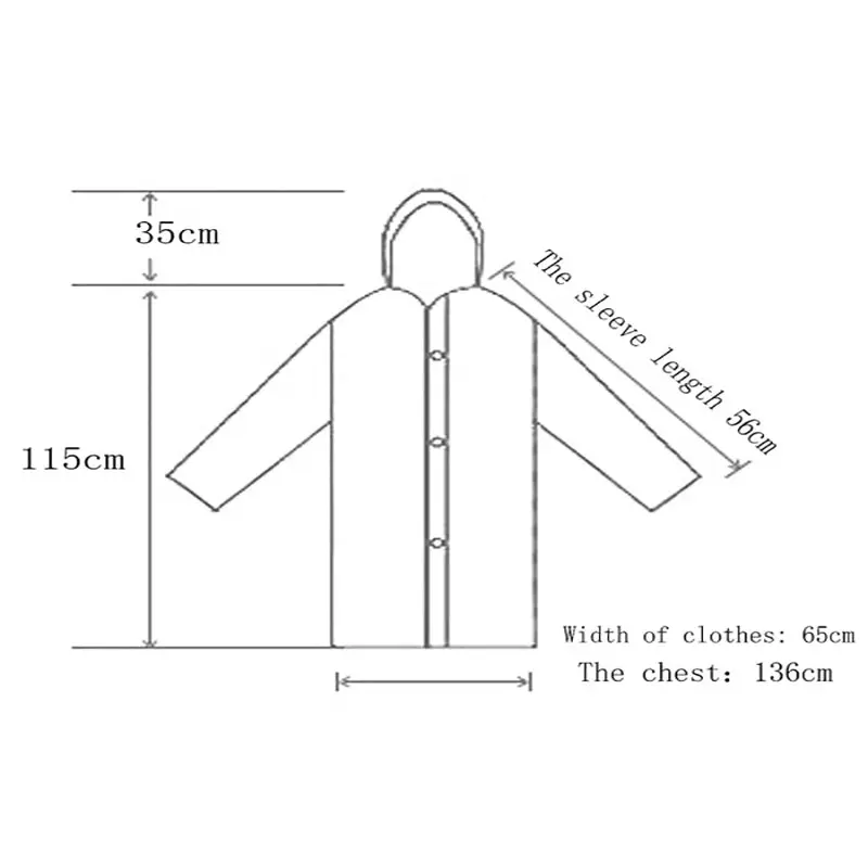 1PC Fashion Raincoat Jacket Men And Women Thickened Adult Portable Waterproof Outdoor Travel One Piece Non Disposable Eva Poncho waterproof raincoat