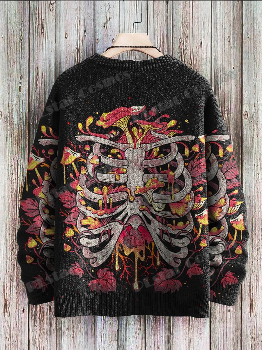 Katze Blumen kunst & Retro weiß Wolf Muster 3d gedruckt Männer gestrickt Pullover Winter Unisex lässig gestrickt Pullover Pullover zzm84 – Detail 10